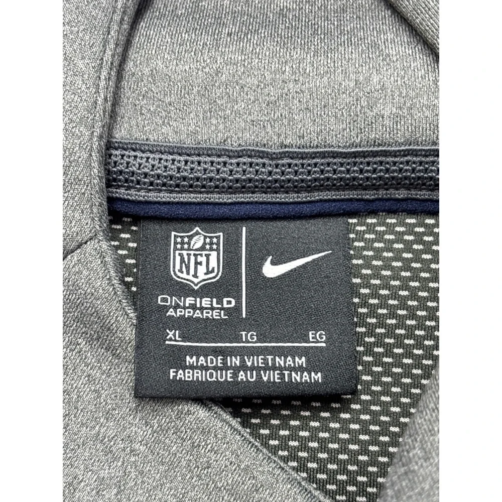 Nike NFL Los Angeles Chargers Grey Short Sleeve Side Zip Hoodie XL Therma Wear